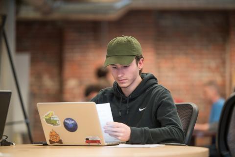 Student on laptop