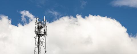 Wifi tower and clouds