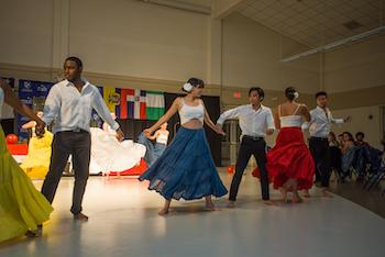 students dancing