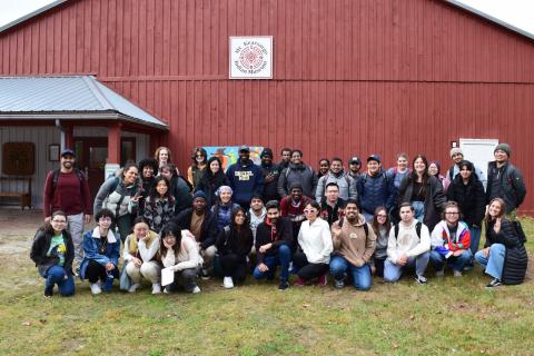 Students in front of the Kearsarge Museum