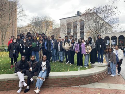 Manchester Central HS students on a tour of Northeastern University. 