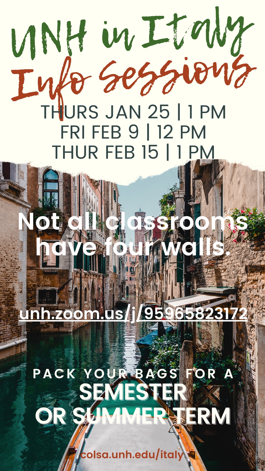 UNH in Italy Information Sessions FIRE