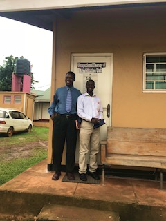 (l. to r.) Kalanda Emmanuel and Odoch Richard at Mulago Hospital