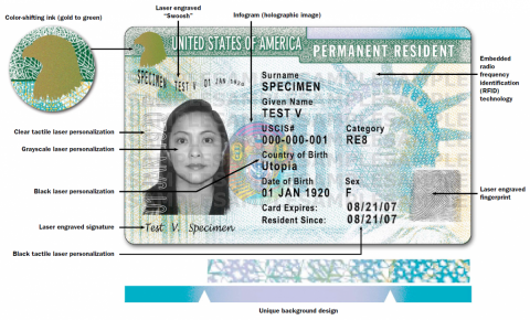 Nonresident Alien's Border Crossing Identification Card of Eugene