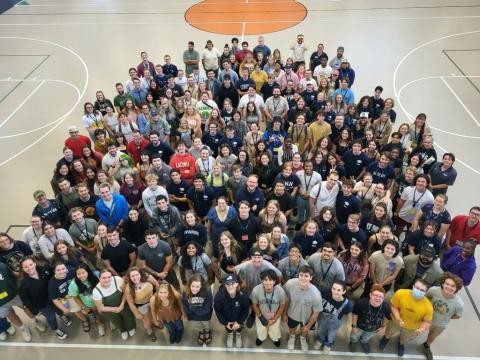 Photo of large group of students