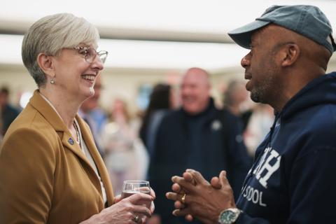 UNH President meeting with members of the community