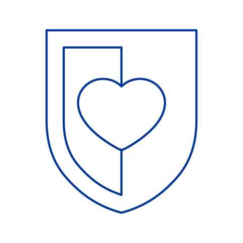 heart in shield graphic