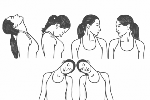 Neck strecthing exercise diagram