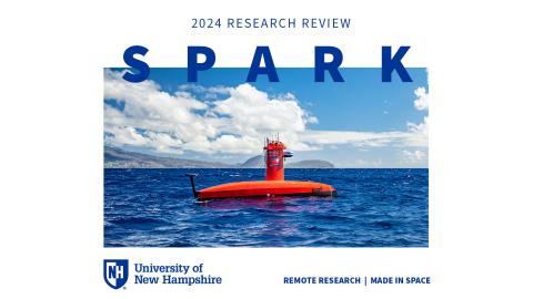 Text says Spark 2024 Research Review with image of red autonomous vessel