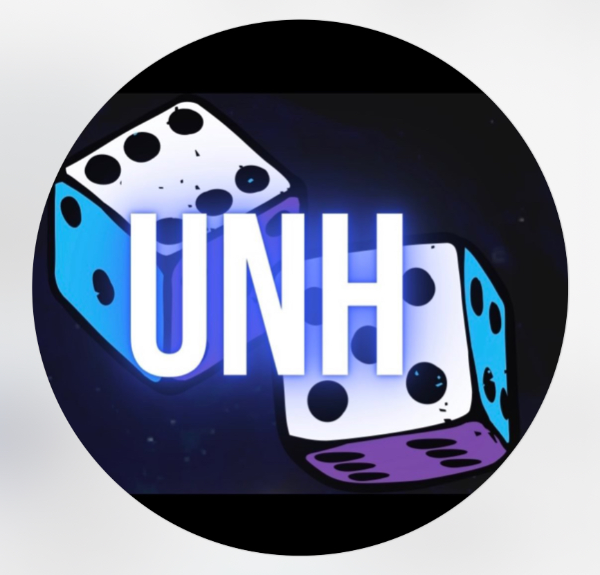 Dice with UNH logo on top