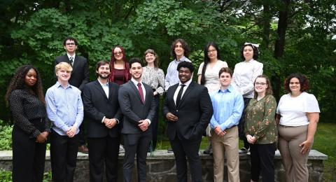 14 students, professional attire, 2024 McNair summer cohort
