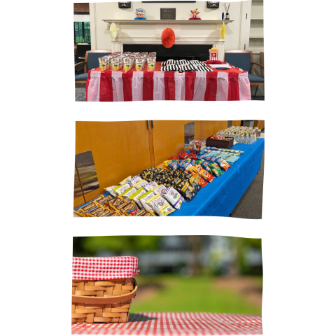 Undeclared Week Picture of snacks and tables