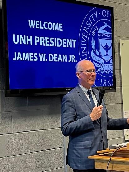 President Dean speaking at First-Gen College celebration