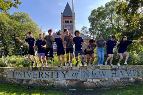 group of students on campus