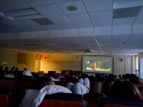 Image of students watching a film