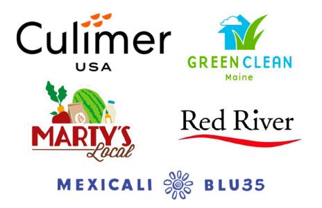 Logos of Culmer USA, GreenClean Maine, Marty's Local, Red River, Mexicali Blues