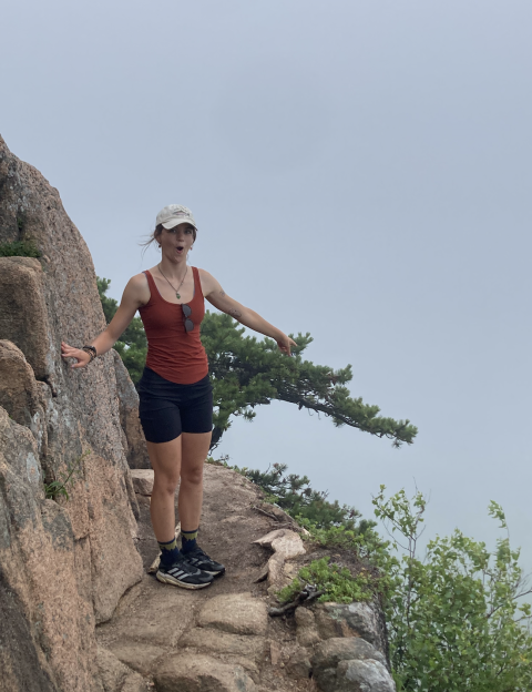 person on a mountain trail