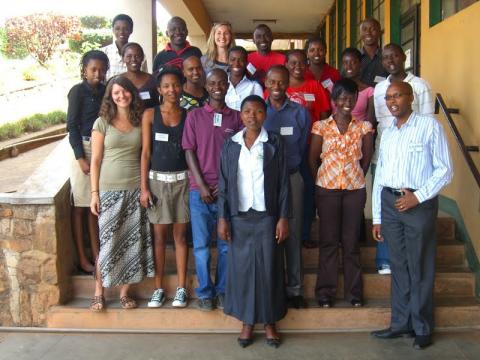 Jackie Lewis (front, left) with her fellow scholars at Generation Rwanda
