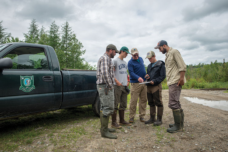 UNH professor Pete Pekins and his team of student researchers