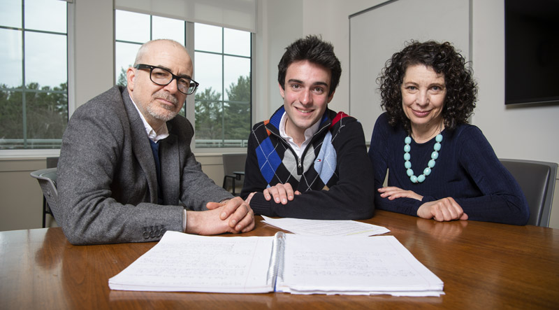 Photo of Parker Gauthier with Rachel Trubowitz and James Rioux