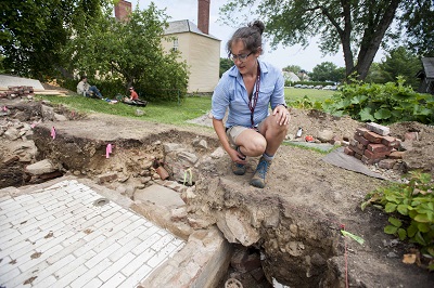 Alix Martin at archaeology site