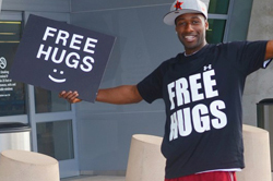 Ken E. Nwadike, Jr., of the Free Hugs Project