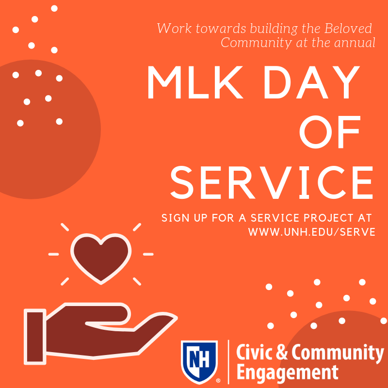 UNH's MLK Day of Service poster