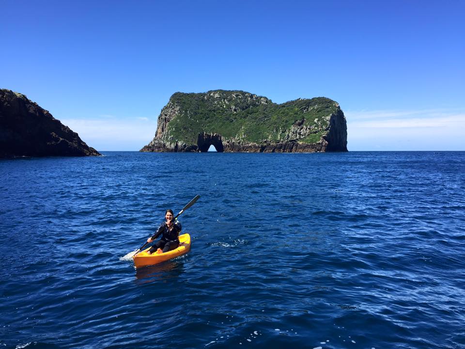 An EcoQuest participant kayaking