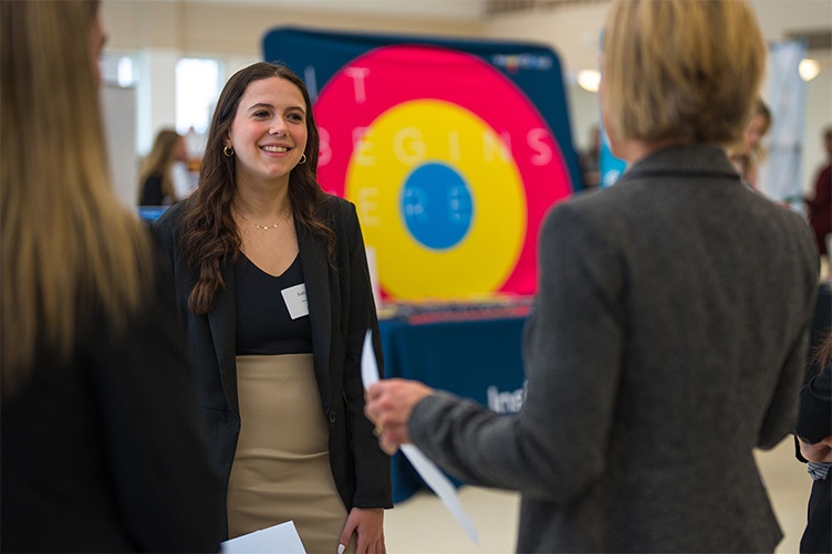 Student at career fair