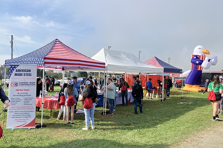 Crowd at outdoor career expo