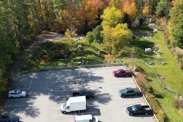 The Stormwater Center’s field site, located at the edge of a large parking lot on UNH’s Durham campus