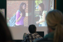 students watching anti-bullying video
