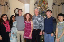 mark huddleston, his family, and students at thanksgiving