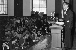 John F. Kennedy speaking in New Hampshire Hall