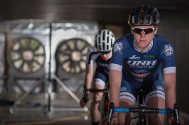 UNH cyclists in the wind tunnel