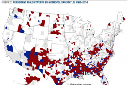image of a map of child poverty in the US