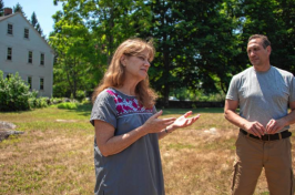 Kathleen Jacobs and David Miller talk about why they bought Grounding Stone Farm, why it is they didn't want the land to be developed, and the organic status of the farm in Contoocook on Friday, July 13, 2018.