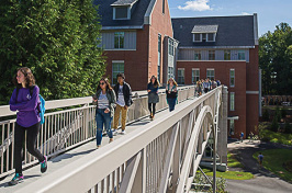 pedestrian bridge on campus