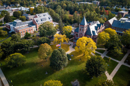 aerial view of UNH's Thompson Hall