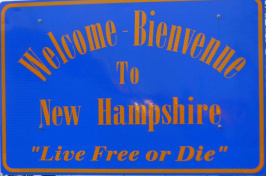 Sign that says Welcome to NH 