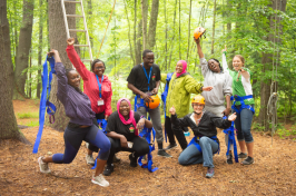 YES Africa Malawi participants doing the ropes course at The Browne Center