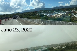 View of Puerto Rico before and after arrival of "Godzilla" dust storm