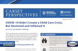 A graphic showing the research brief published by Carsey School and researcher Jess Carson