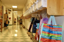Image of School Hallway and Bags 