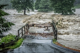 bridge washout in Vermont during Hurricane Irene