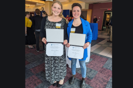 Hannah Falcone and Kate Moscouver earned the UNH Graduate Public Engagement and Outreach Award.