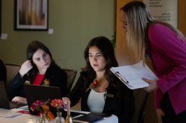 Hospitality Management students work to put on the 2023 Gourmet Dinner in Paul College's Great Hall