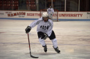 Julie Hird, 16, playing ice hockey