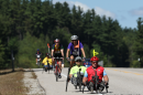 cyclists riding three notch century