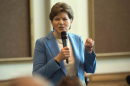 Sen. Jeanne Shaheen talks at UNH about proposed cuts to research funding (John Huff / Fosters.com)